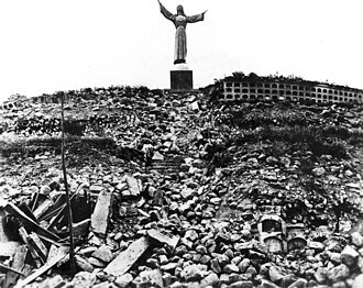 The cemetery hill above old Yungay after the 1970 disaster.