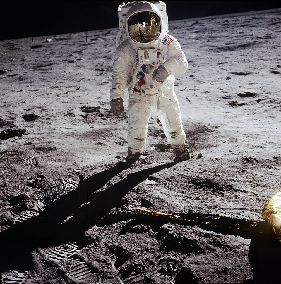 Buzz Aldrin on the Moon, photographed by Neil Armstrong during Apollo 11.
