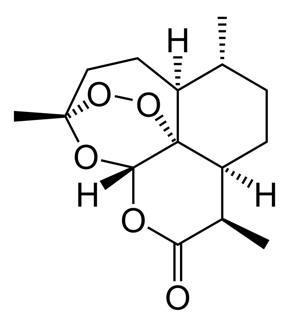 The chemical structure of artemisinin; a modern explanatory diagram.