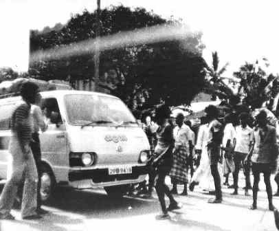 Archive photograph of anti-Tamil violence during Black July, 1983.