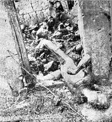 Archive photograph of the victims of the Kilvenmani massacre, 1968.