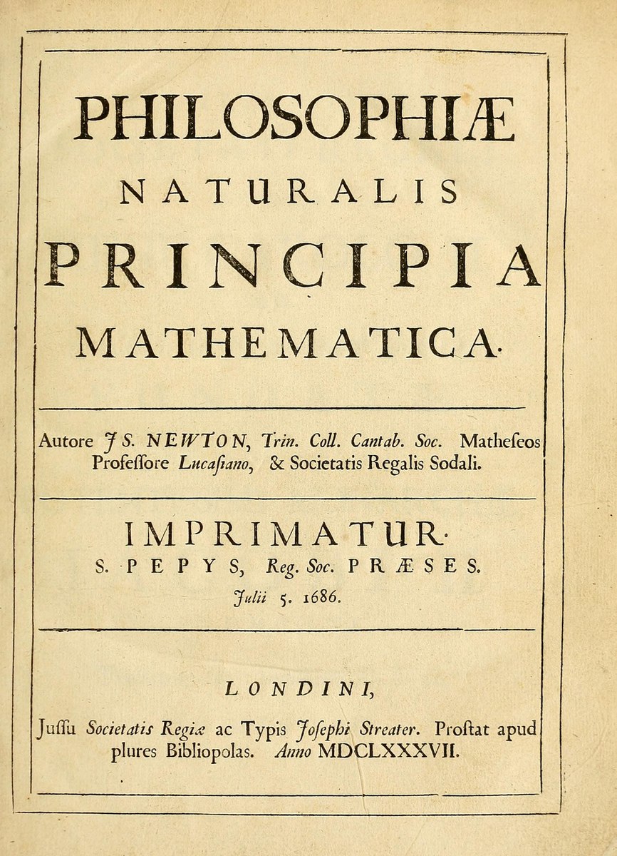 Title page of Newton’s Principia, published in 1687.