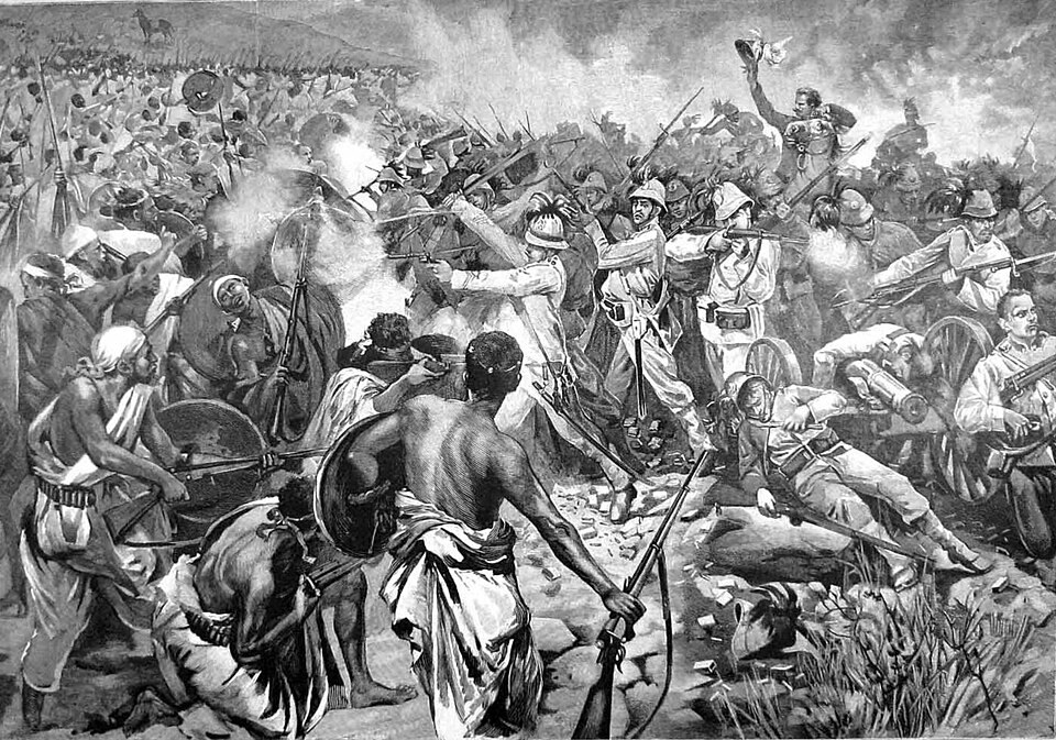 The Graphic's 1896 illustration of Italian forces at Adwa; a contemporary press interpretation of the battle.