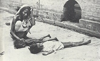 An image of famine victims in Calcutta published by The Statesman on 22 August 1943.