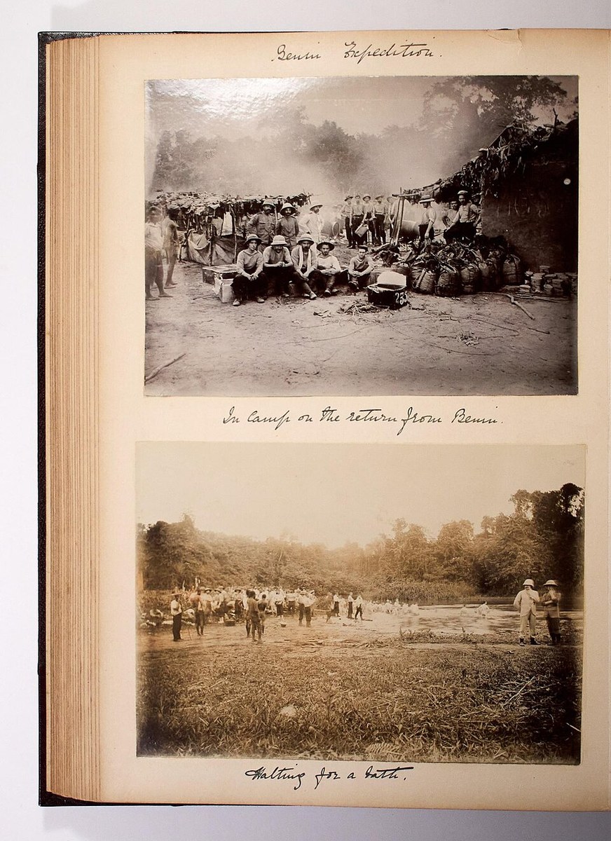 Photographic album views from the British Benin expedition of 1897, including the return journey.