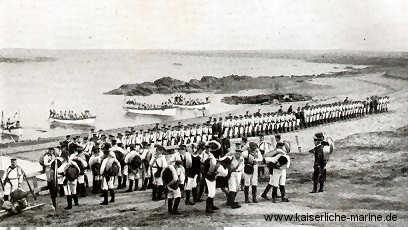 German marines landing during the attack on the Taku forts in 1900.
