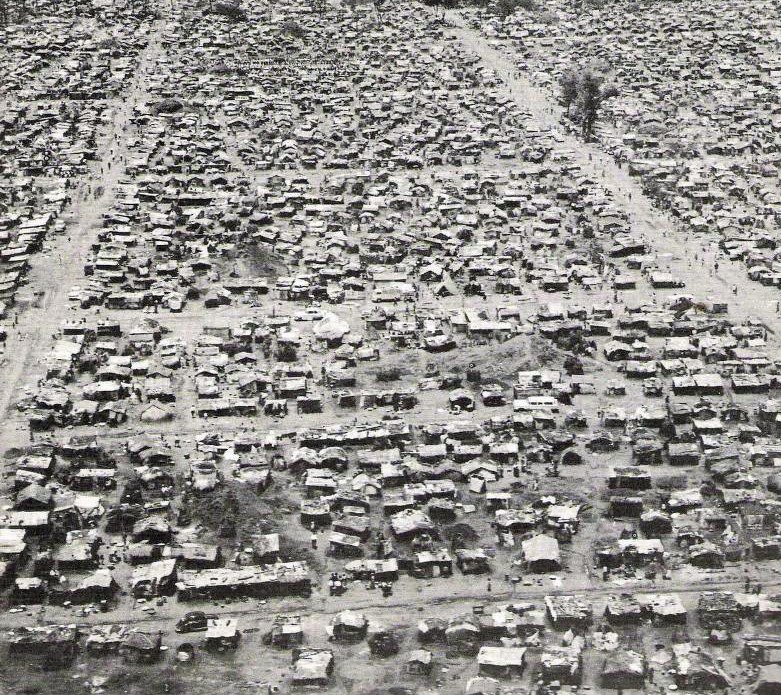 A camp for displaced Baluba people near Elisabethville during the Congo crisis.