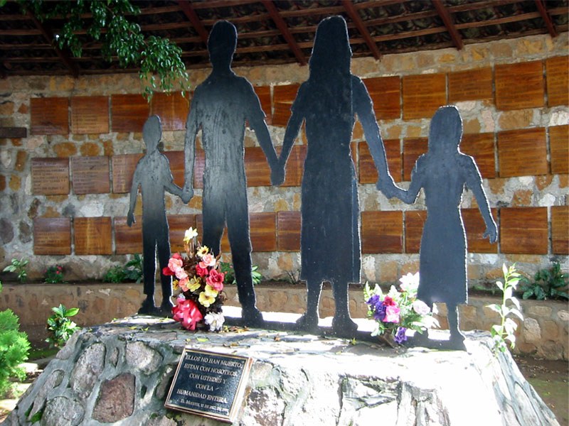 A memorial at El Mozote, El Salvador.