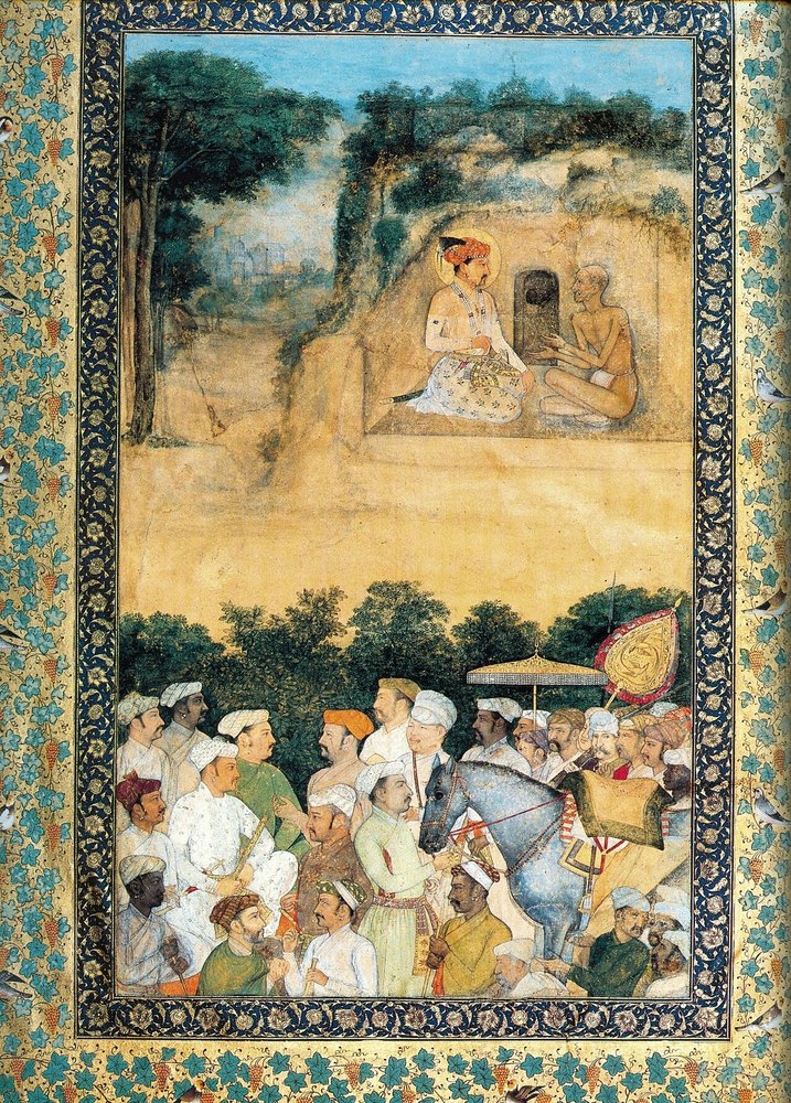 Jahangir visiting the ascetic Jadrup, circa 1617–1620, attributed to Govardhan.