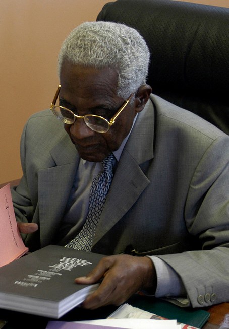 Aimé Césaire, one of the writers central to Négritude, in a later photograph.