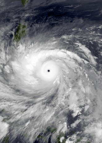 Typhoon Haiyan approaching the Philippines on 7 November 2013.